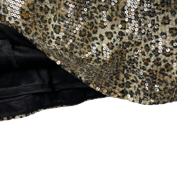 SUE WONG NOCTURNE SEQUIN LEOPARD CAP SLEEVE SCOOP NECK RETRO COCKTAIL DRESS - Picture 12 of 15